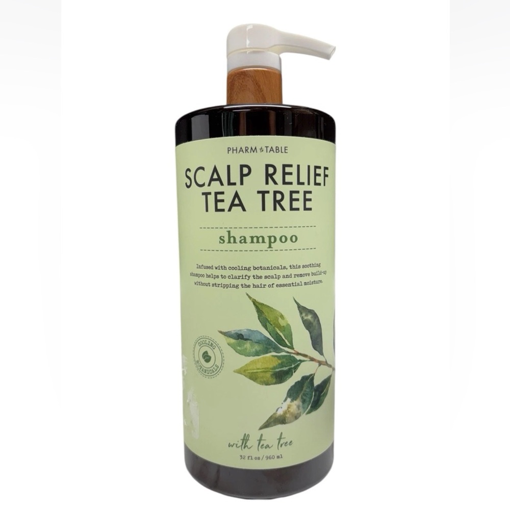 PHARM to TABLE Scalp Relief Tea Tree Mint Shampoo 32oz Botanical W/ Pump